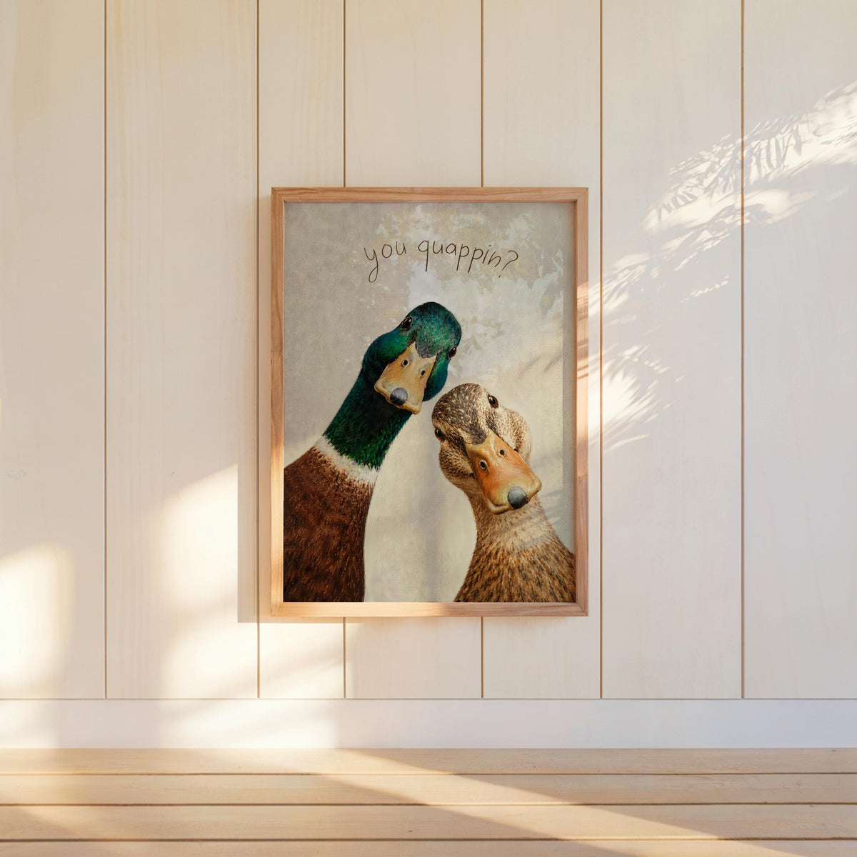 Funny Duck Bathroom Poster, You Quapin Quirky Bird Print, Toilet Wall Decor, Mallard Couple Art, Guest Bath Gift, Cottagecore Restroom Decor