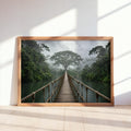 Tropical Jungle Wall Art, Rope Bridge Landscape, Rainforest Photography Print, Exotic Wilderness Decor, Travel Lover Present, Scenic Artwork
