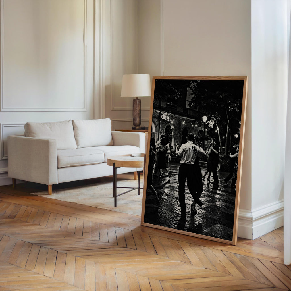 Tango Dancers Couple Print, Black White Dramatic Night Photography, Romantic Dance Poster, Latin Couple, Vintage Latino Culture Wall Art