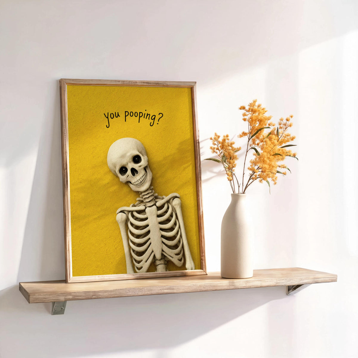 Are you poopinng Skeleton Toilet Humor Print, Funny Skull Bathroom Wall Art, Spooky Restroom Decor, Quirky Halloween Accent, Goth Home Gift