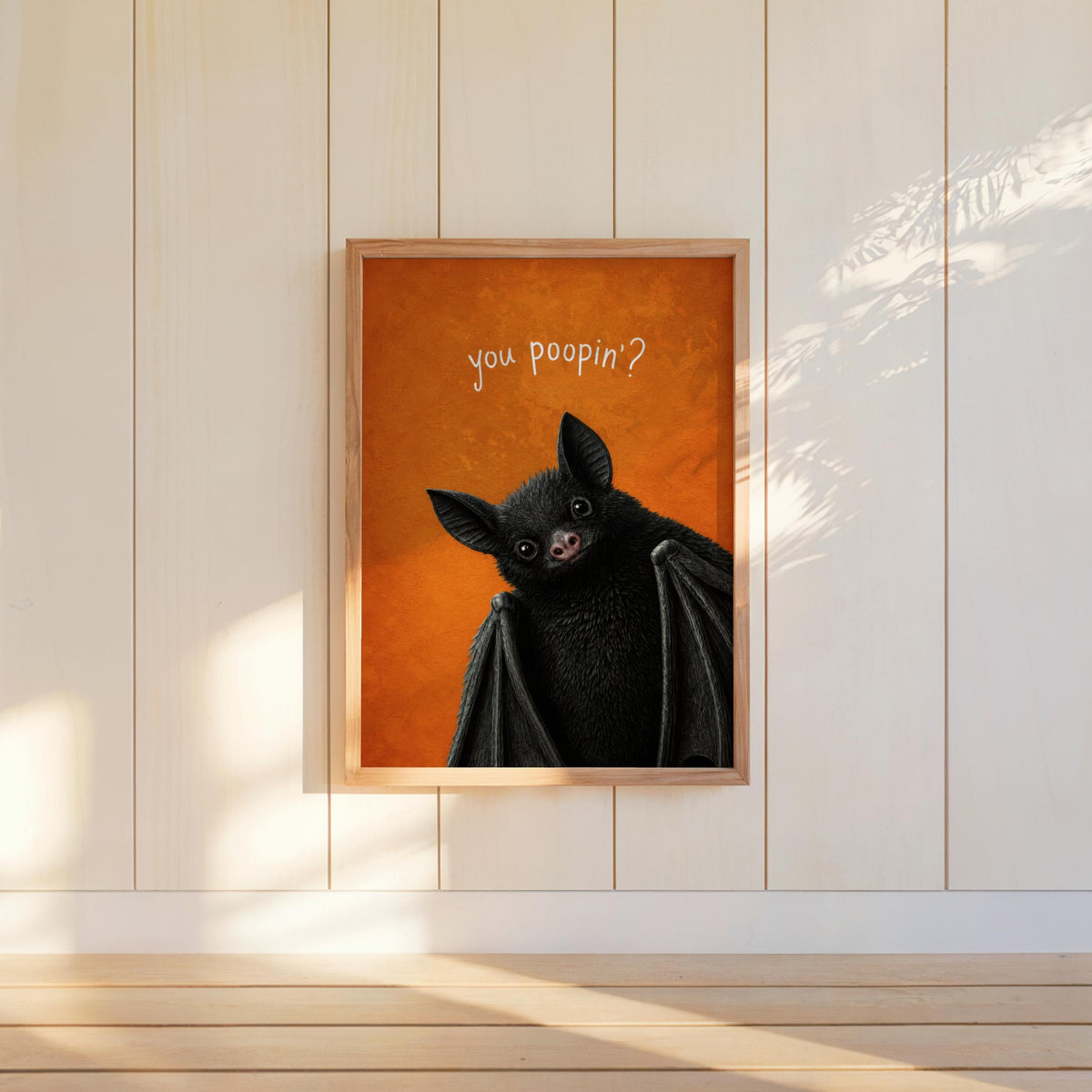 You Poopin? Bat Halloween Print, Funny Toilet Wall Art, Witchy Restroom Poster, Gothic Creepy Cute Decor, Quirky Dark Bathroom Gift