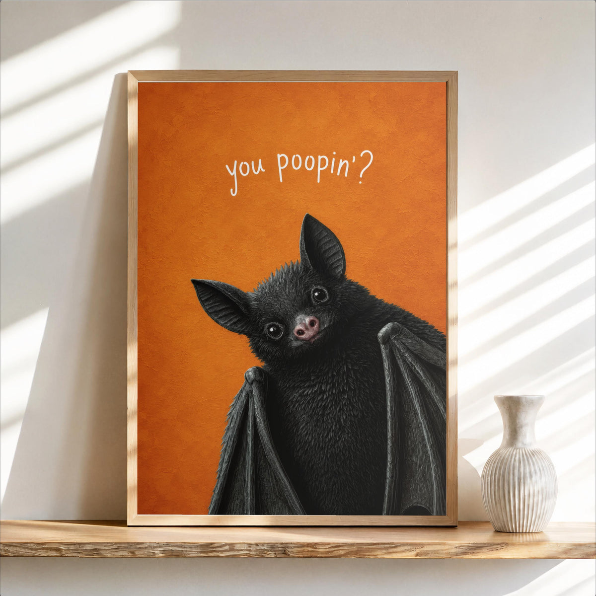 You Poopin? Bat Halloween Print, Funny Toilet Wall Art, Witchy Restroom Poster, Gothic Creepy Cute Decor, Quirky Dark Bathroom Gift