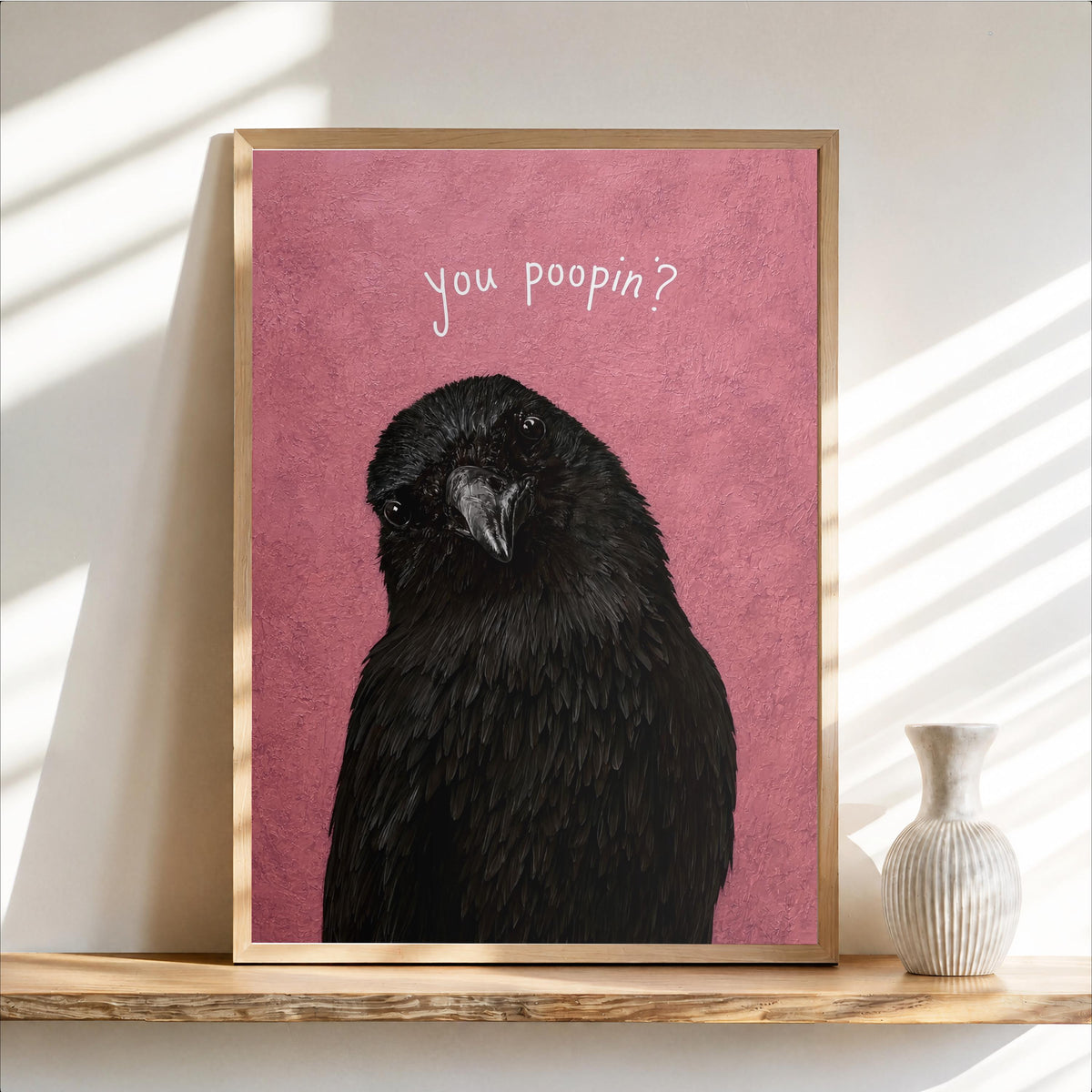 Funny Crow Poster, Halloween Bathroom Art, You Pooping Toilet Print, Black Bird Wall Art, Fall Restroom Decor, Witchy Spooky Gift