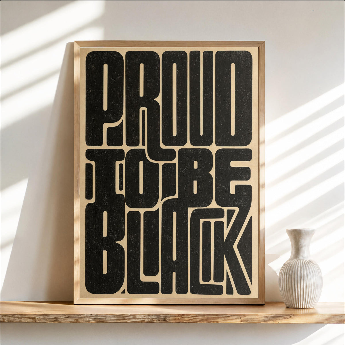 Proud to Be Black Poster, Black Pride Wall Art, African American Statement Print, Bold Retro Typography, Afrocentric Cultural Identity Decor