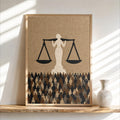 Lady Justice Print, Lawyer Office & Attorney Wall Art, Modern Legal Decor, Law Court Poster, Student Bar Exam School Gift