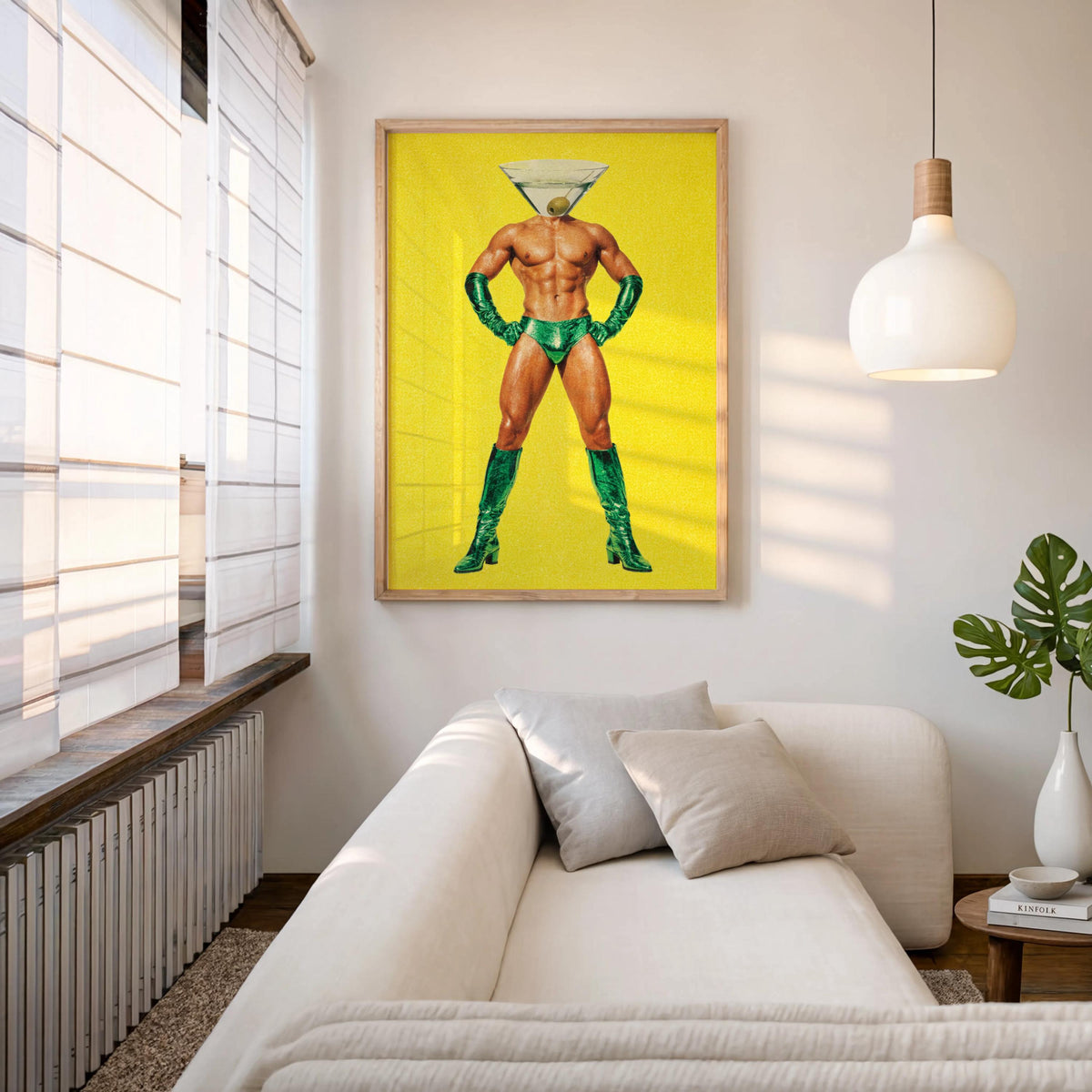 Dirty Martini Man, Funny Retro Cocktail Print, Pop Art Bar Decor, Vibrant Martini Lover Gift, Sexy Fashion Kitchen Poster