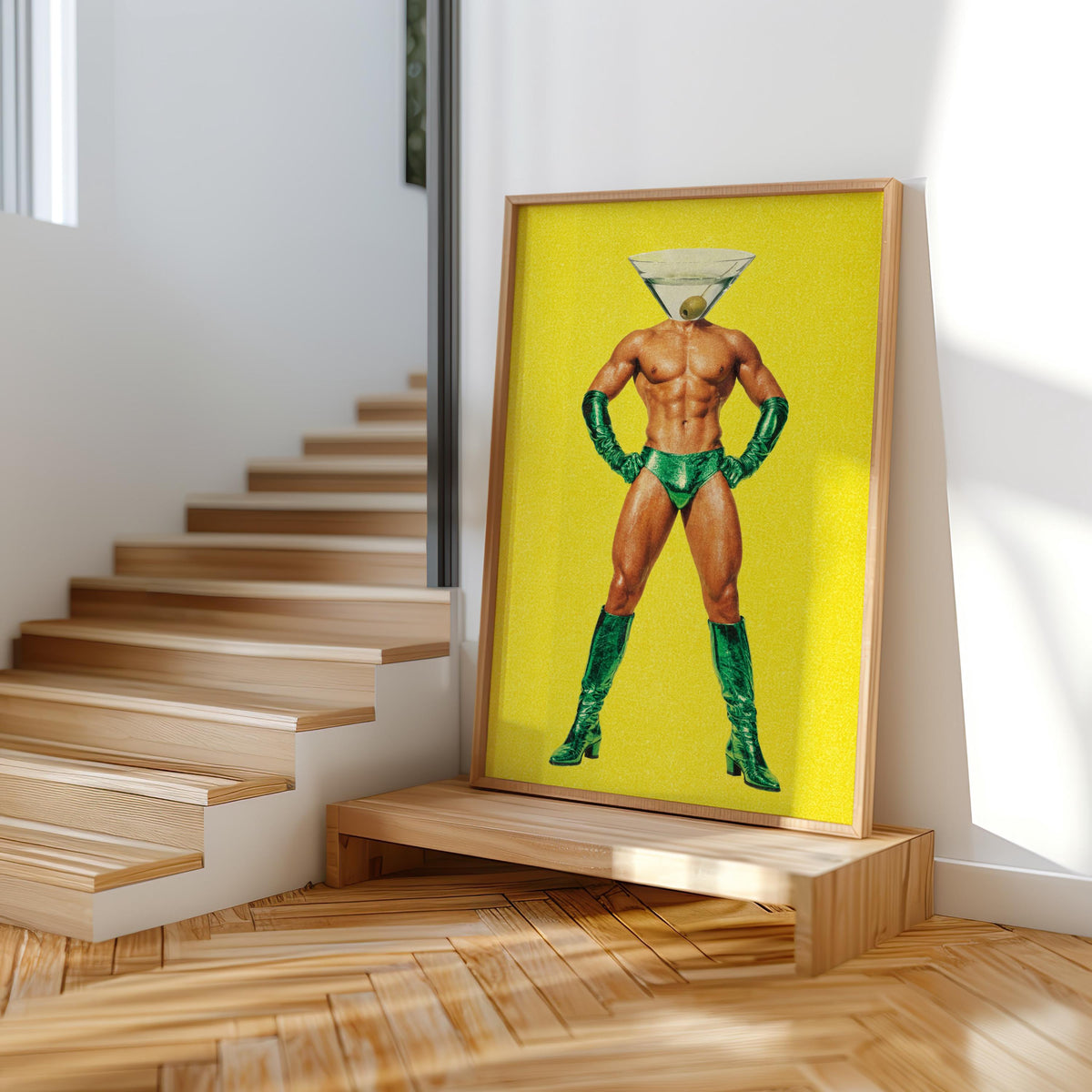 Dirty Martini Man, Funny Retro Cocktail Print, Pop Art Bar Decor, Vibrant Martini Lover Gift, Sexy Fashion Kitchen Poster