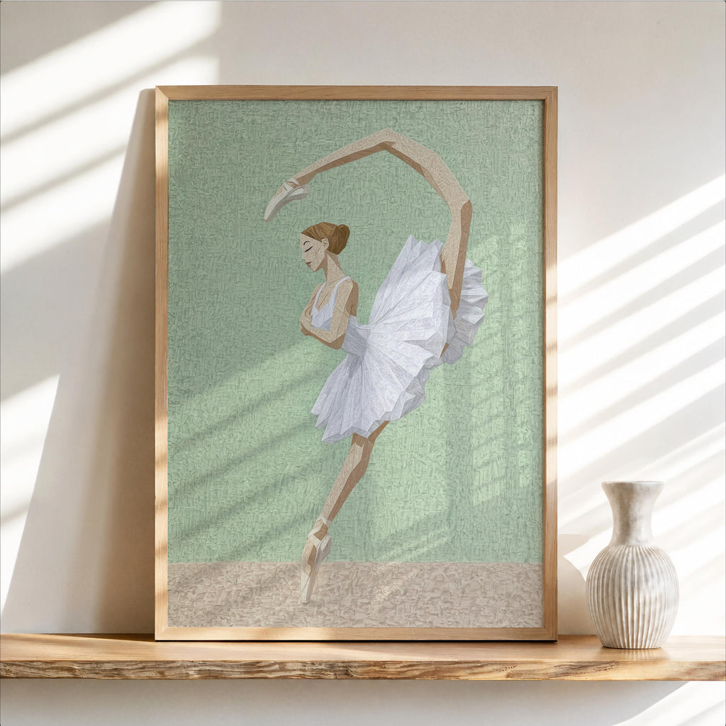 Abstract Ballet Wall Art, Girly Ballerina Print, Textured Pastel Color Poster, Dance Studio Painting, Girls Room Nursery Decor, Dancer Gift