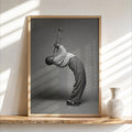 Funny Trumpet Player Wall Art, Jazz Music Poster, Black White African American Musician Print, Vintage Afrocentric Decor, Instrument Photo