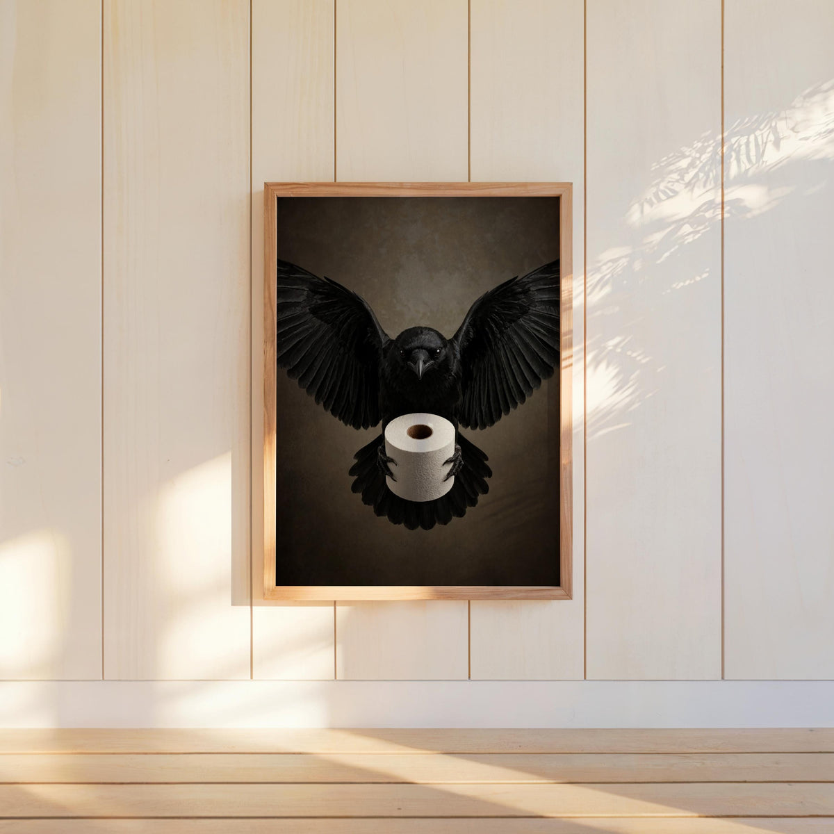 Crow Toilet Paper Print, Gothic Bathroom Wall Art, Funny Halloween Raven Decor, Dark Bird Poster, Spooky Restroom Gift, Moody Whimsigoth Art