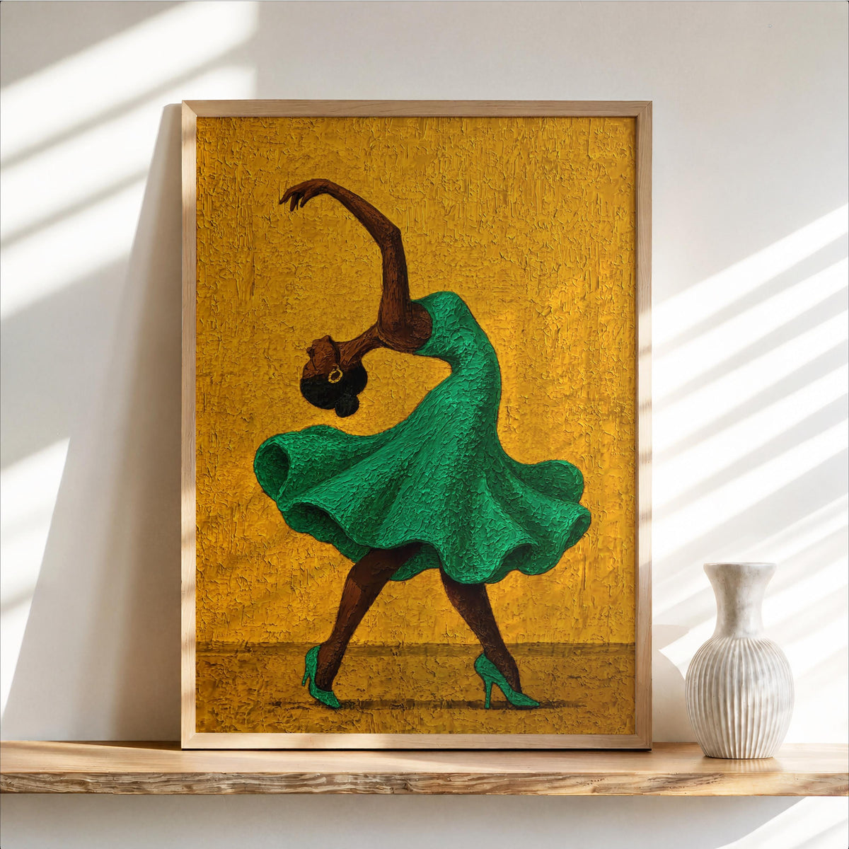 Salsa Dancer Art Print, Latina Dance Wall Decor, Vibrant Fashion Poster, Latin Culture & Heritage, Colorful Woman and Music Painting