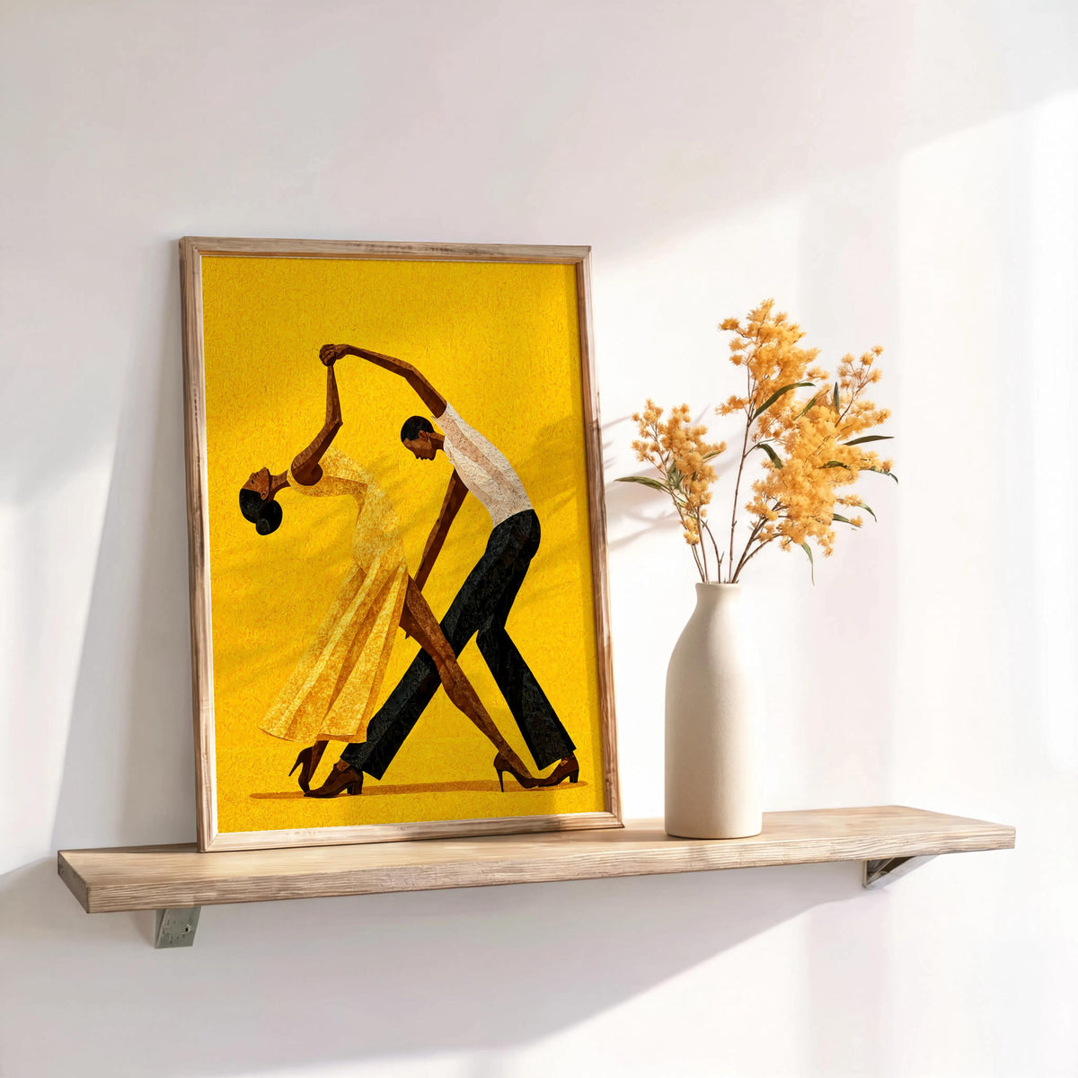 Latin Salsa Couple Wall Art, Passionate Dancing Print, Elegant Red Dress Artwork, Abstract Dance Lovers Gift, Vibrant Contemporary Poster