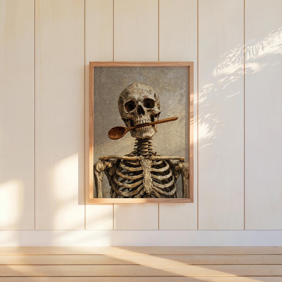 Skeleton Chef Poster, Funny Halloween Print, Skull Kitchen Decor, Macabre Cooking Painting, Quirky Gothic Creepy Cute Hanging, Autumn Gift
