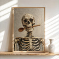 Skeleton Chef Poster, Funny Halloween Print, Skull Kitchen Decor, Macabre Cooking Painting, Quirky Gothic Creepy Cute Hanging, Autumn Gift