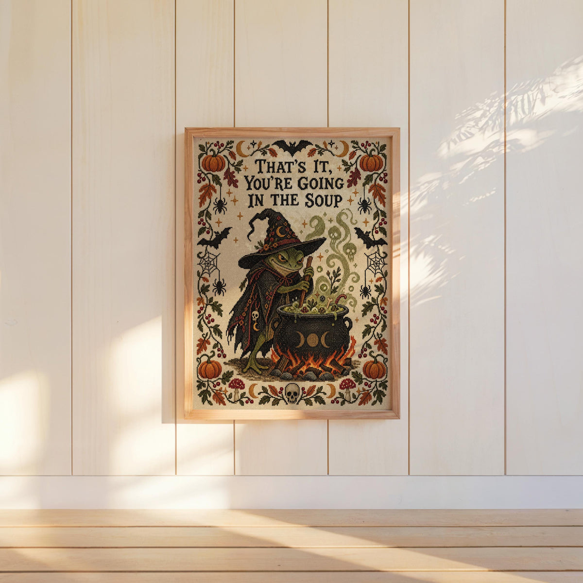 That's It You're Going in the Soup Print, Funny Frog Witch Halloween Wall Art, Vintage Spooky Season Poster, Autumn Fall Decor, Witchy Gift