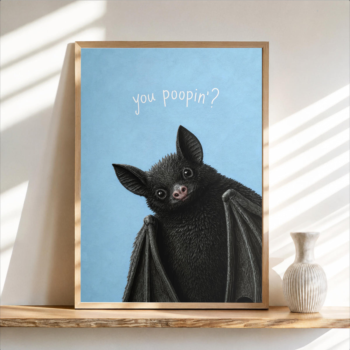 You Poopin? Bat Halloween Print, Funny Toilet Wall Art, Witchy Restroom Poster, Gothic Creepy Cute Decor, Quirky Dark Bathroom Gift
