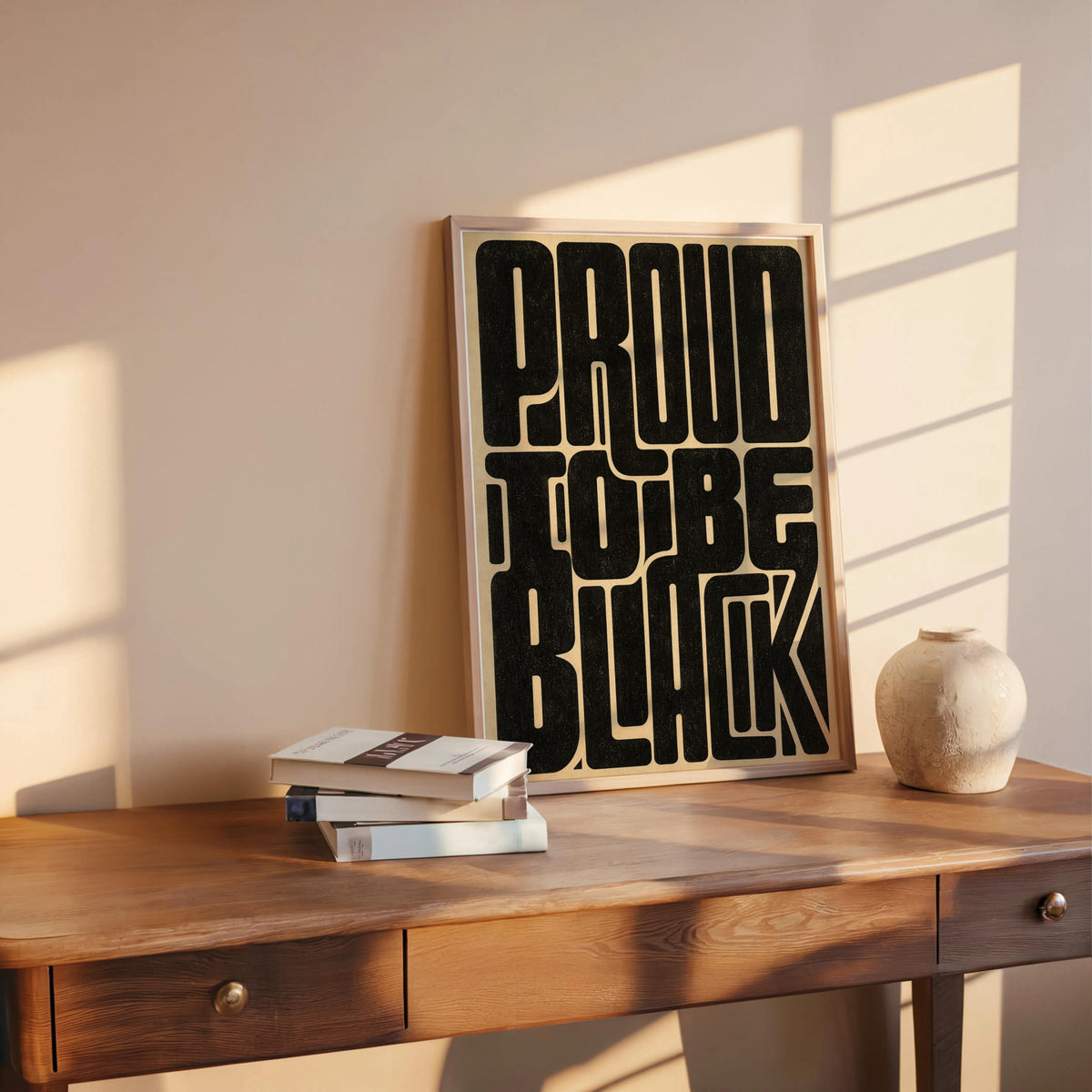 Proud to Be Black Poster, Black Pride Wall Art, African American Statement Print, Bold Retro Typography, Afrocentric Cultural Identity Decor