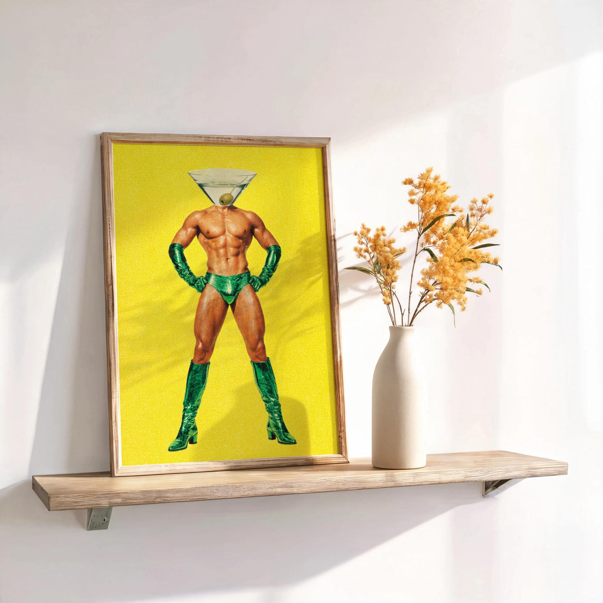 Dirty Martini Man, Funny Retro Cocktail Print, Pop Art Bar Decor, Vibrant Martini Lover Gift, Sexy Fashion Kitchen Poster