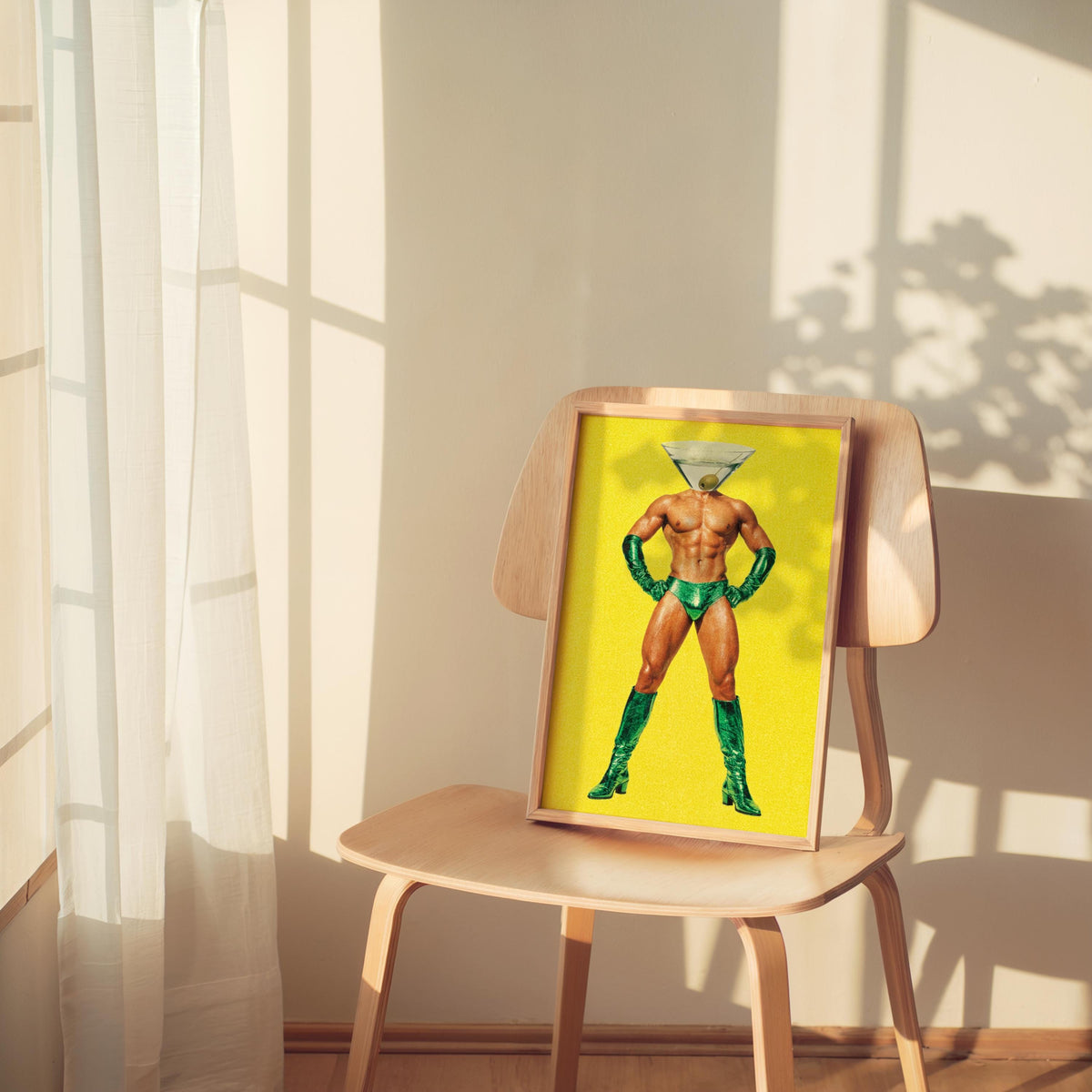 Dirty Martini Man, Funny Retro Cocktail Print, Pop Art Bar Decor, Vibrant Martini Lover Gift, Sexy Fashion Kitchen Poster