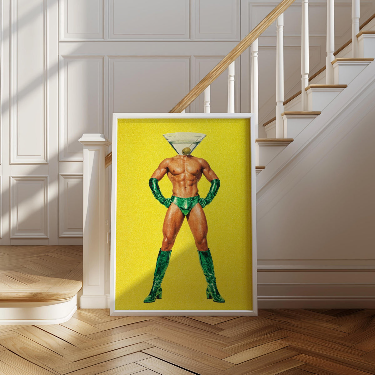 Dirty Martini Man, Funny Retro Cocktail Print, Pop Art Bar Decor, Vibrant Martini Lover Gift, Sexy Fashion Kitchen Poster