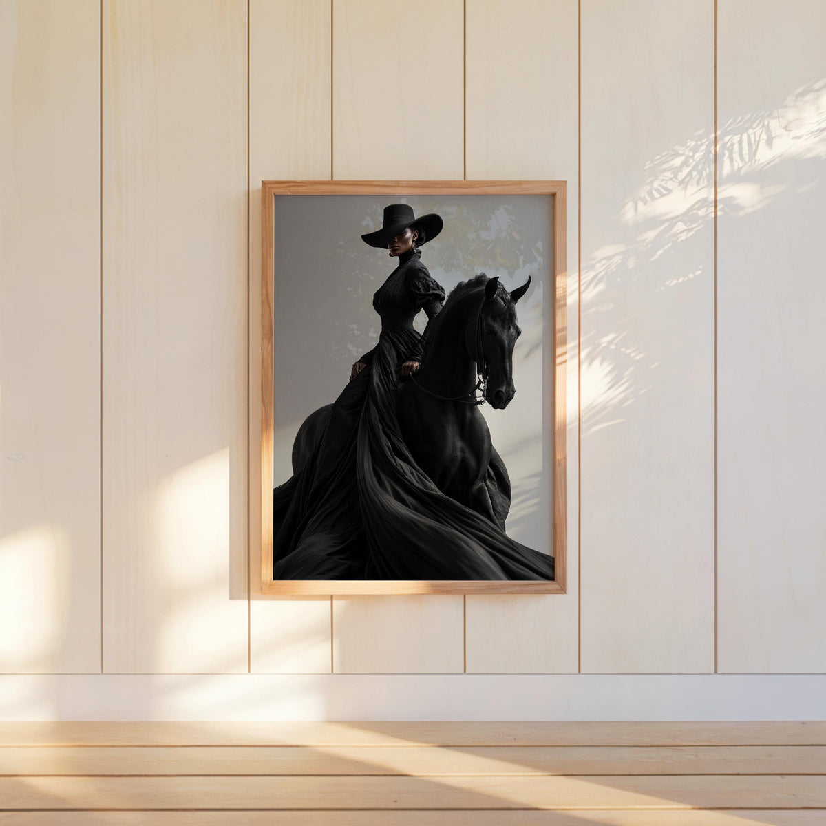 Afrocentric Horse Rider Wall Art, Black Woman Equestrian Fashion Print, Minimalist Girly fine Art, Chic African American Statement Decor