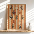 Halloween Parade Trick Or Treat Print, Cute Kids Costume Wall Art, Striped Spooky Halloween Fall Decor, Vintage Autumn Poster