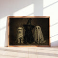 Spooky Halloween Dogs Print, Funny Pet Lover Autumn Wall Art, Whimsical Halloween Animal in Costumes Decor, Fall Spooky Season Print