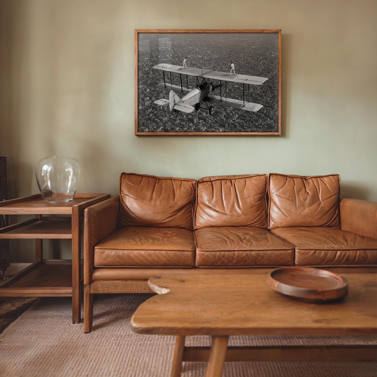 Vintage Airplane Print, Tennis Match On A Plane Photo, Quirky Retro Airline Wall Art, Surreal Sports Decor, Pilot Gift