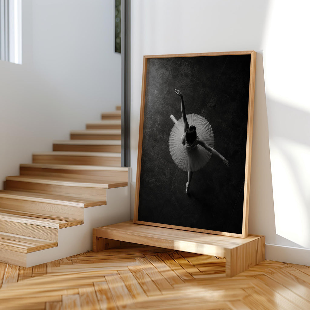 Ballerina Aerial Tutu Wall Art, Balletcore Black White Photography, Fine Art Dance Studio Print, Ballet Lover Gift,