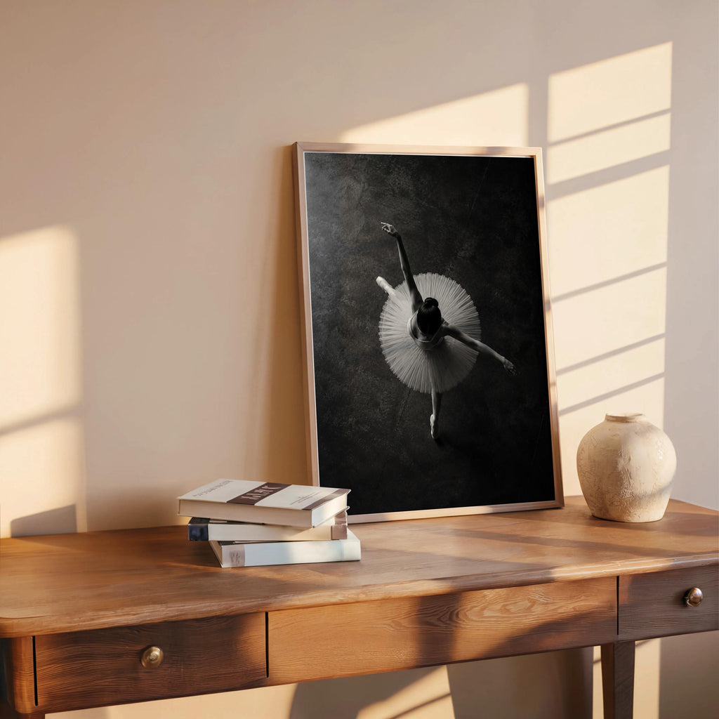 Ballerina Aerial Tutu Wall Art, Balletcore Black White Photography, Fine Art Dance Studio Print, Ballet Lover Gift,
