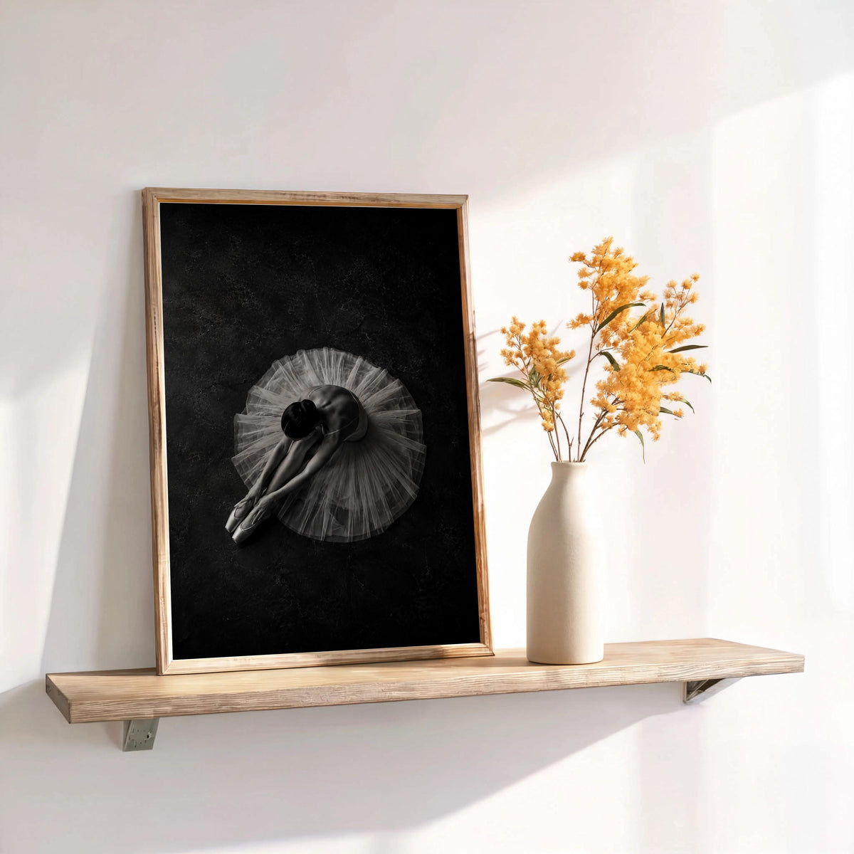 Ballerina Overhead Wall Art, Balletcore Black White Photography, Fine Art Dance Studio Print, Tutu Dancing Gift