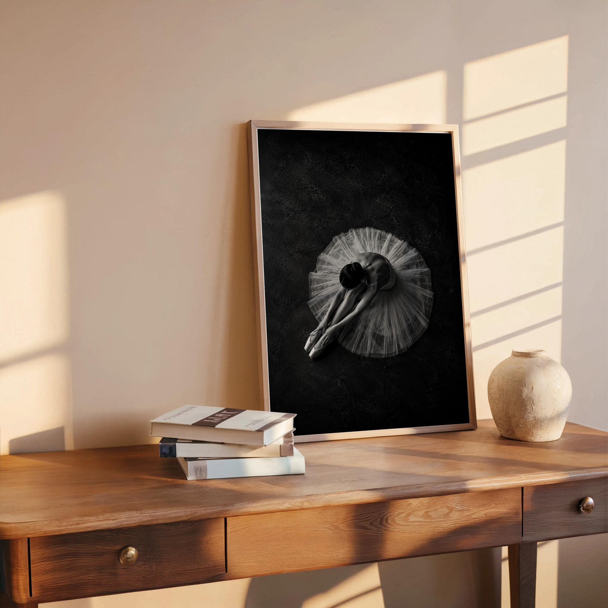 Ballerina Overhead Wall Art, Balletcore Black White Photography, Fine Art Dance Studio Print, Tutu Dancing Gift