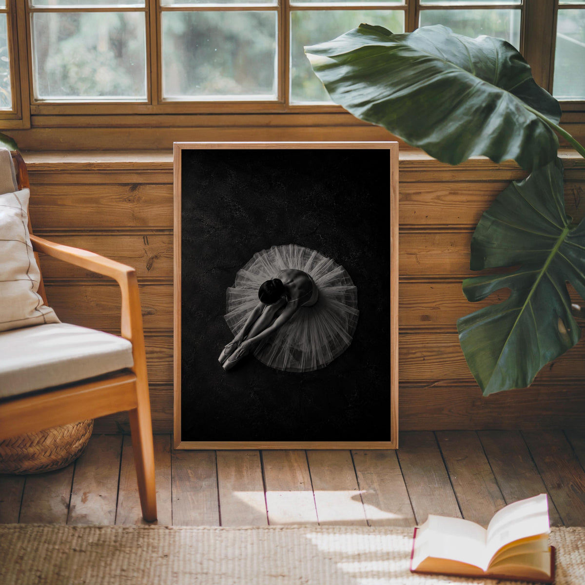 Ballerina Overhead Wall Art, Balletcore Black White Photography, Fine Art Dance Studio Print, Tutu Dancing Gift