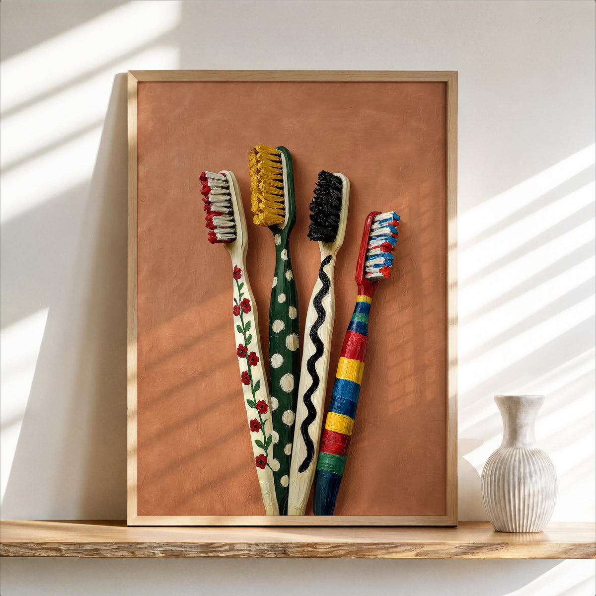Colorful Toothbrush Print, Kids Bathroom Decor, Playful Dental Office Decor, Vibrant Hygienist Gift,