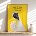 Wash Thy Hands Lest Thou Invite the Plague Goose Doctor Wall Art, Funny Bathroom Decor, Quirky Restroom Poster, Silly Duck Wash Hands Print