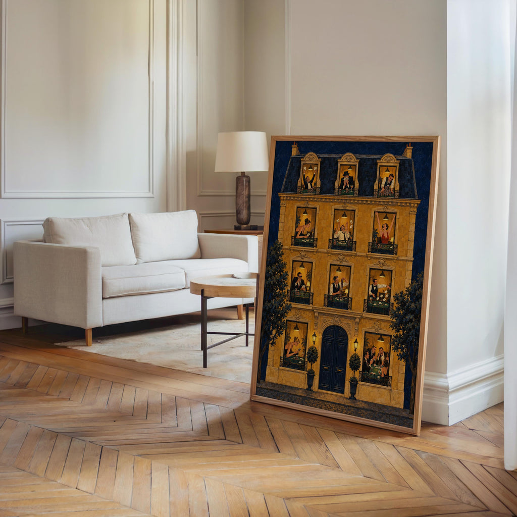 Vintage Poker Poster, Parisian House Wall Art, Casino Night Illustration, Retro Card Game Decor, Poker Room Print, Paris Apartment Painting