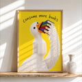 Consume More Books Goose Wall Art, Funny Reading Poster, Silly Goose Book Lover Print, Yellow Library Decor, Bookish Literary Gift