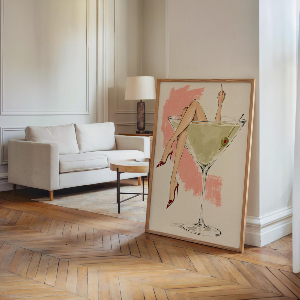 Martini Glass Woman Wall Art, Fashion Illustration Sketch Poster, Cocktail Lover Print, Chic Bar Cart Decor, Feminine Statement Artwork