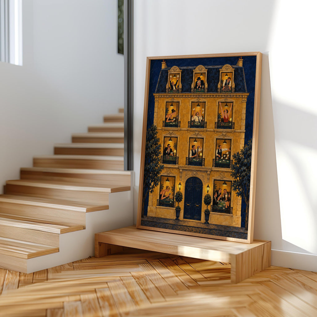 Vintage Poker Poster, Parisian House Wall Art, Casino Night Illustration, Retro Card Game Decor, Poker Room Print, Paris Apartment Painting
