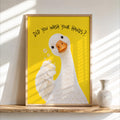 Did You Wash Your Hands Goose Wall Art, Funny Bathroom Poster, Soap Bird Print, Yellow Kids Washroom Decor, Silly Duck Restroom Hygiene Sign