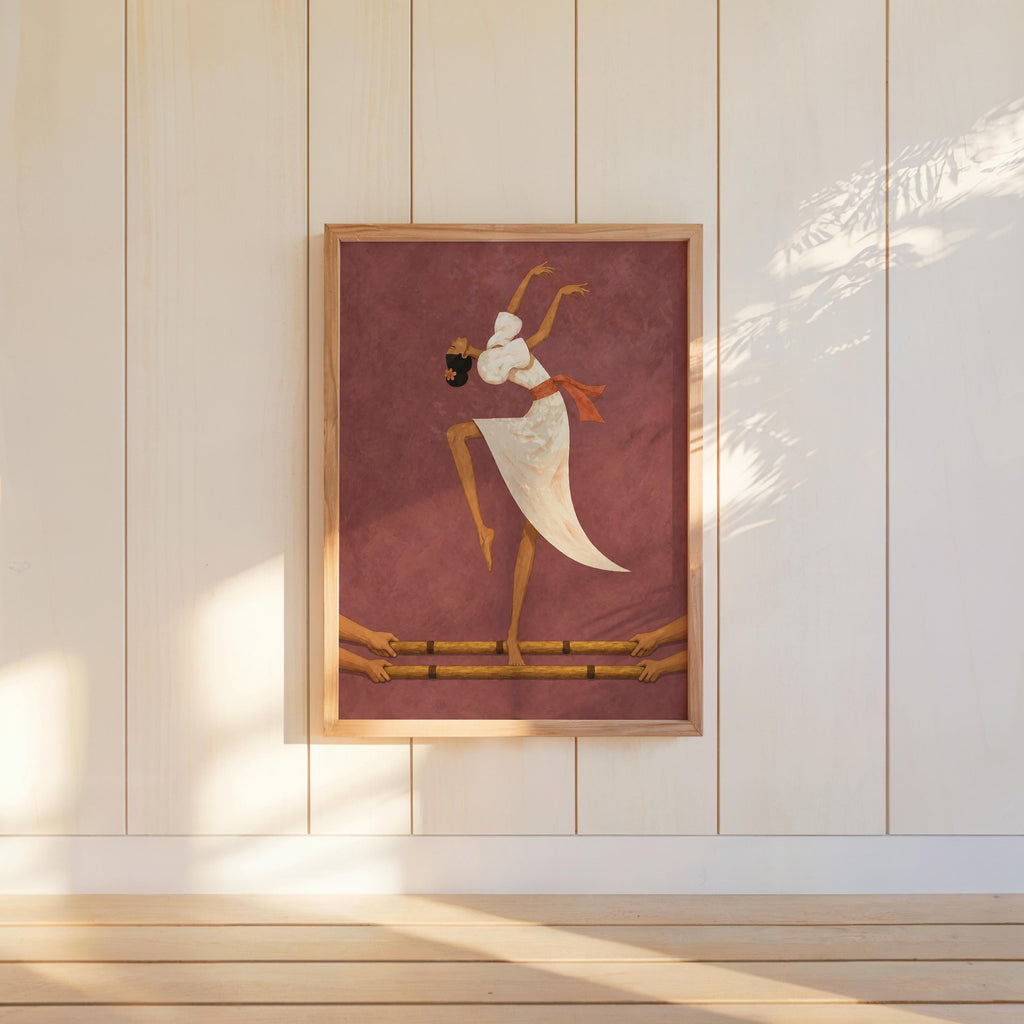 Filipino Tinikling Dance Fine Art Print, Traditional Bamboo Dancer Wall Decor, Philippines Culture Print, Filipina Woman & Sampaguita Flower