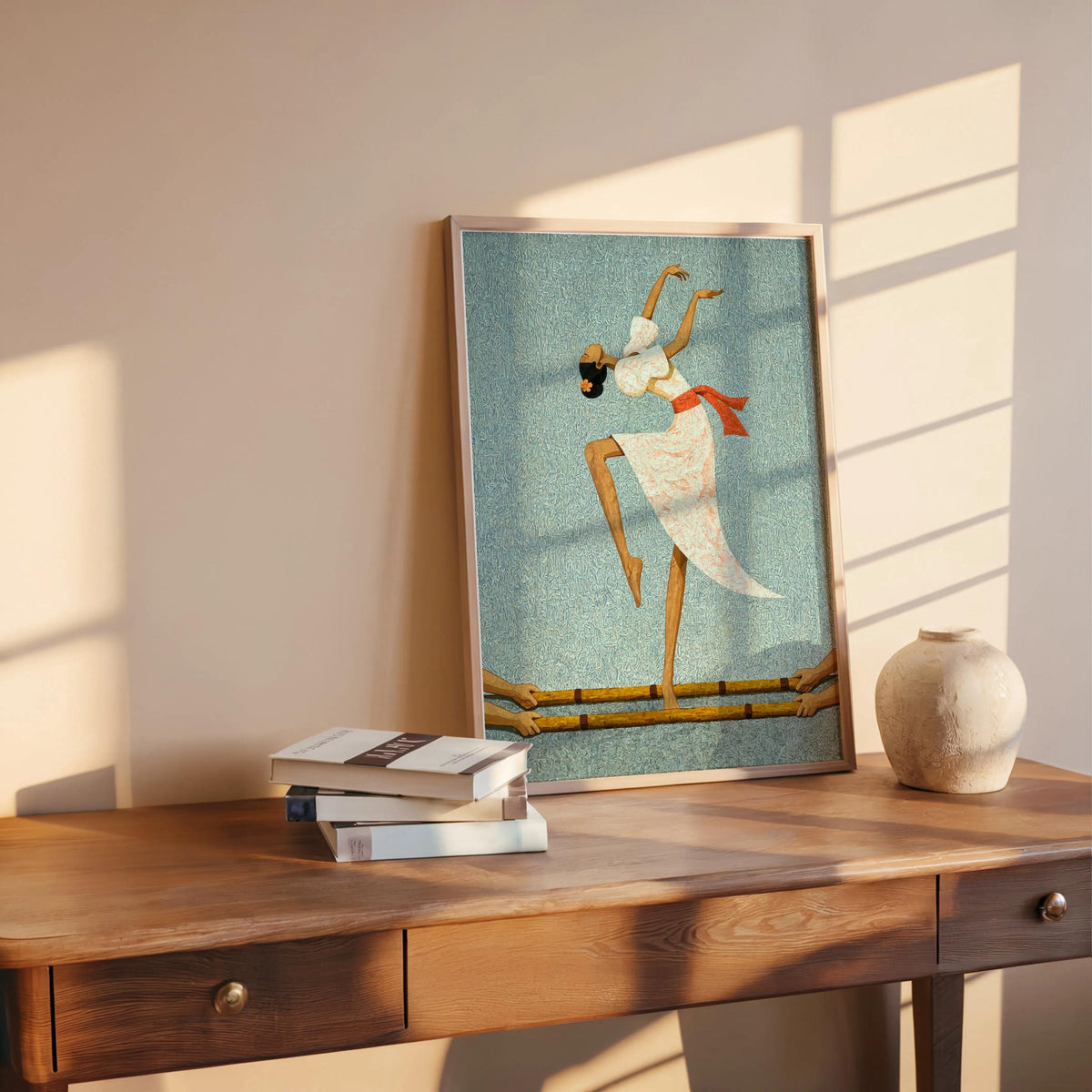 Filipino Tinikling Dance Fine Art Print, Traditional Bamboo Dancer Wall Decor, Philippines Culture Print, Filipina Woman & Sampaguita Flower