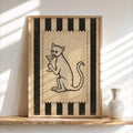 Medieval Cat Martini Wall Art, Weird Ugly Renaissance Animal Print, Cocktail Poster, Funny Pet Decor, Quirky Bar Cart, History Lover Gift