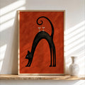 Black Cat Martini Wall Art, Abstract Pet Balancing Cocktails Print, Funny Bar Cart Poster, Retro Animal Lover Decor Gift