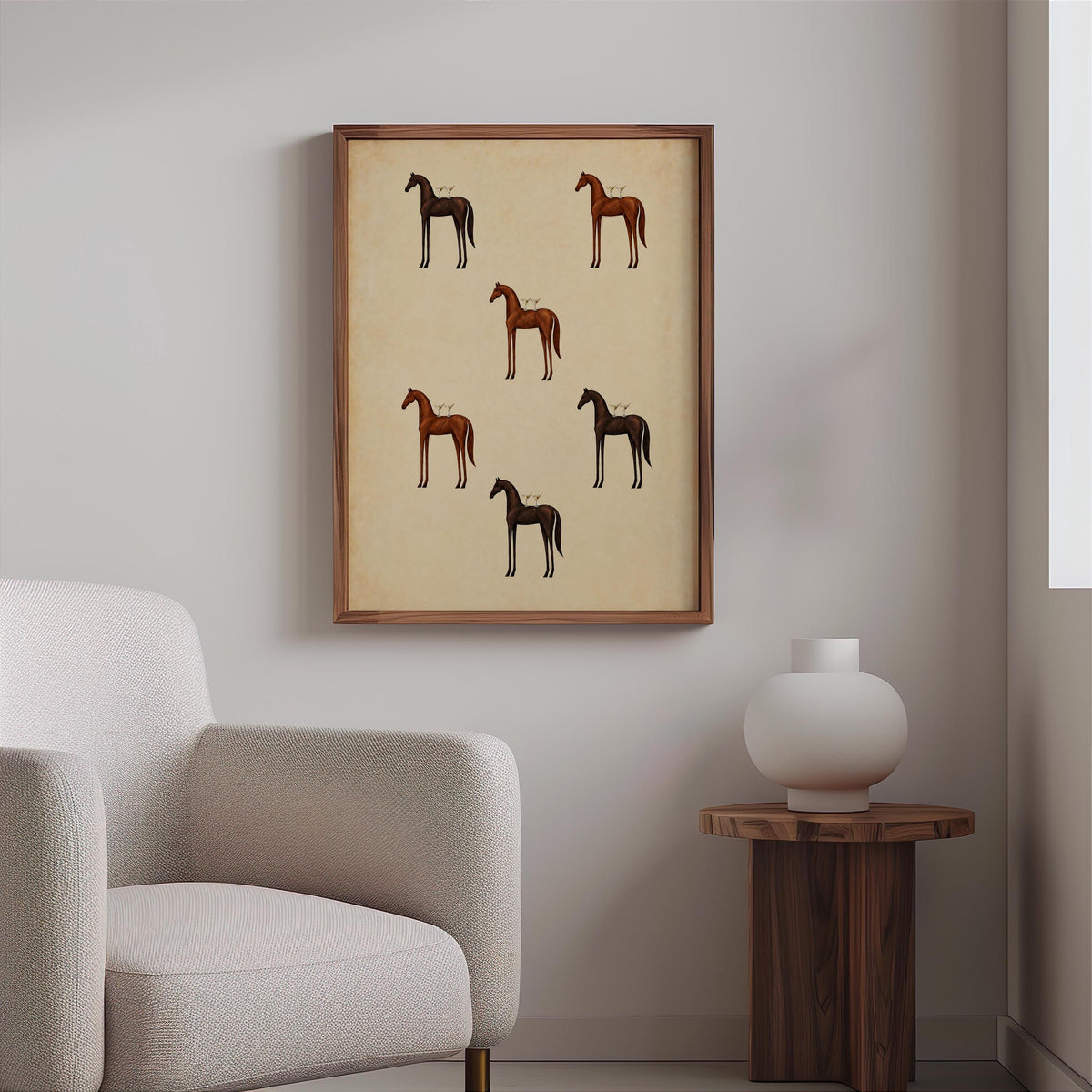 Horse Martini Wall Art, Equestrian Cocktail Print, Striped Vintage Abstract Poster, Animal Bar Decor, Martini Lover Gift