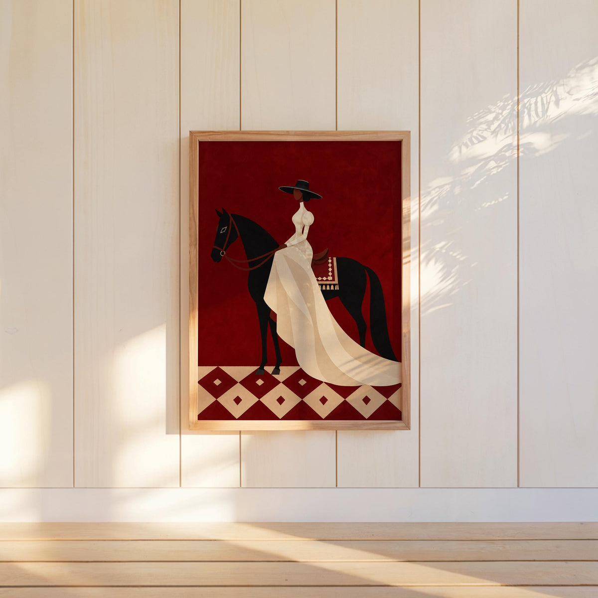 Black Woman Equestrian Wall Art, Afrocentric Horse Rider Print, Western Decor, Elegant Cowgirl Poster, African American Artwork