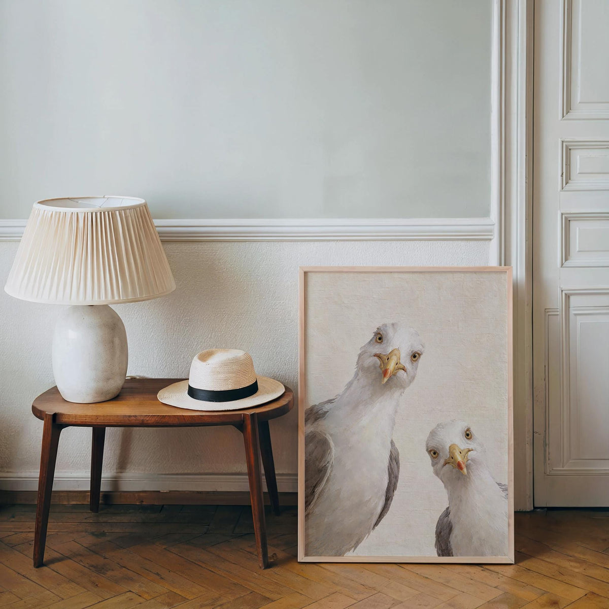 Curious Seagull Print, Coastal Funny Bird Wall Art, Beach House Decor, Nautical Whimsical Poster, Ocean Lover Gift