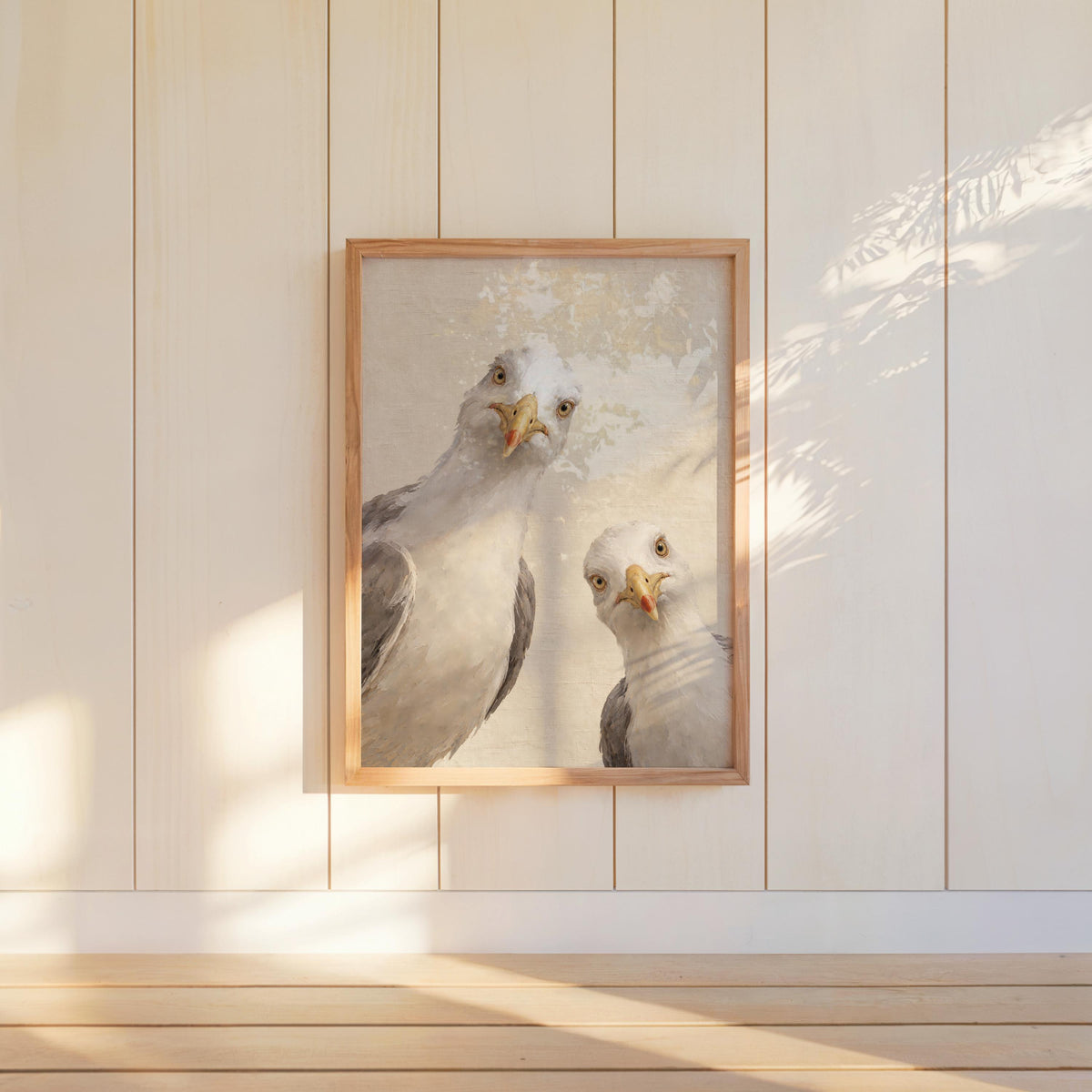 Curious Seagull Print, Coastal Funny Bird Wall Art, Beach House Decor, Nautical Whimsical Poster, Ocean Lover Gift